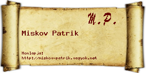 Miskov Patrik névjegykártya